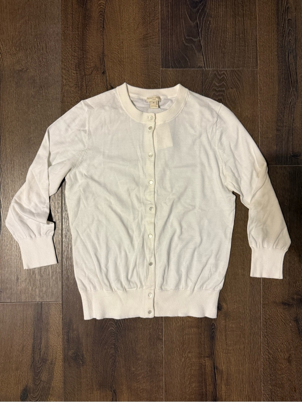 NWT J. Crew Classic White Women's Button-Up Cardigan Sweater with 3/4 Sleeves